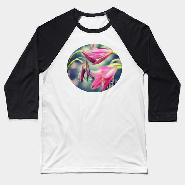 Dancing Crinum Lilies Baseball T-Shirt by RoxanneG